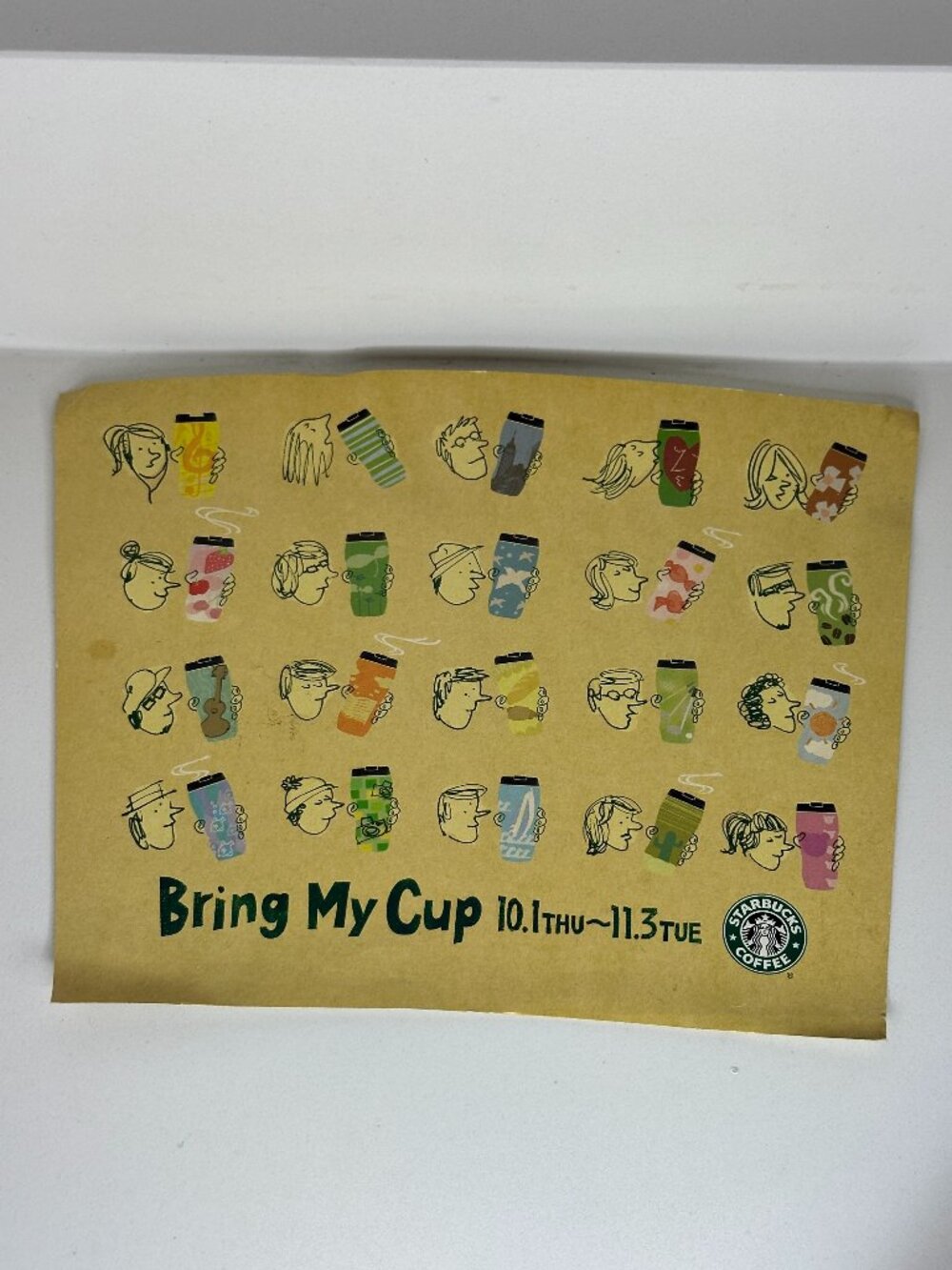 Official 2009 Starbucks Japan paper promotional tumbler insert